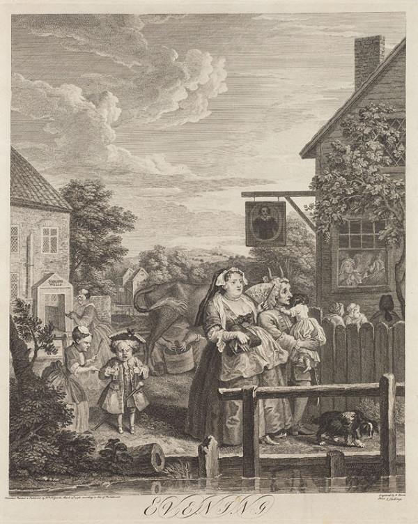William Hogarth - inventor, Bernard Baron - rytec - Večer 