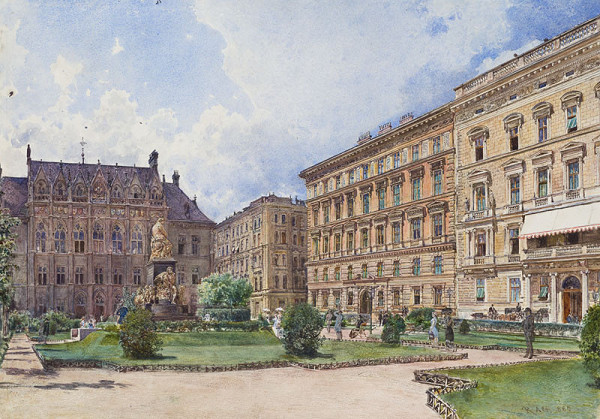 Rudolf von Alt - Beethoven Square in Vienna 