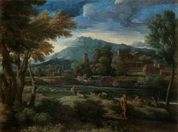 Gaspard Dughet (called Poussin) - The Landscape with Shepherds 