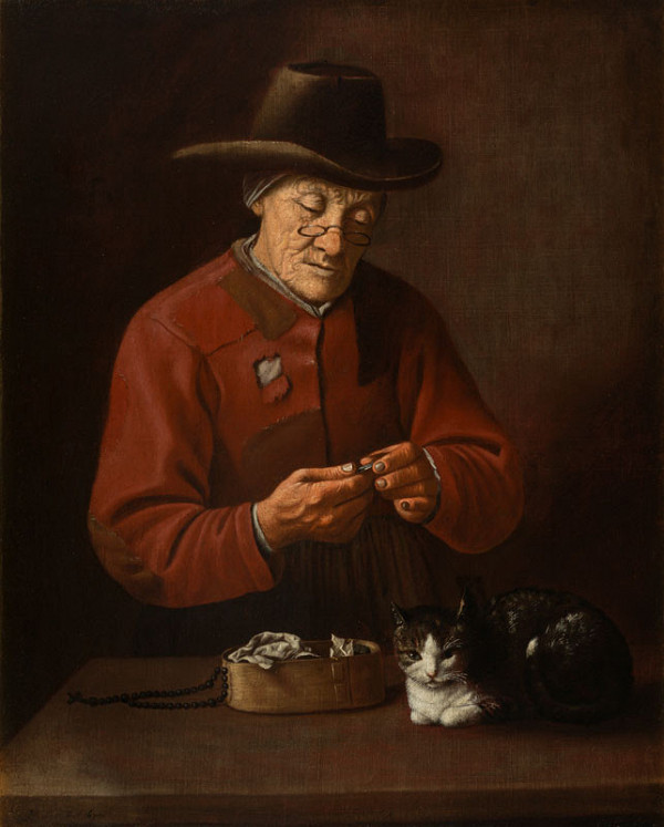 Martin Dichtl - Old Woman with Eye Glasses and a Coin 