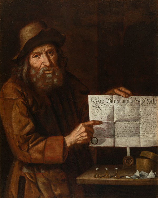 Martin Dichtl - Old Man with a Document (Quack) 