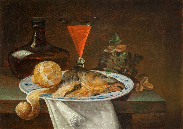 Johann Adalbert Angermayer - Still Life with a Carp’s Head 
