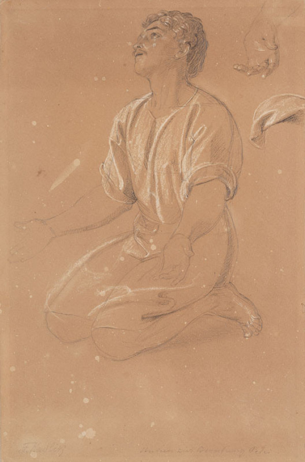 František Tkadlík - Study of a kneeling man from the painting The Calling of Saint Peter 