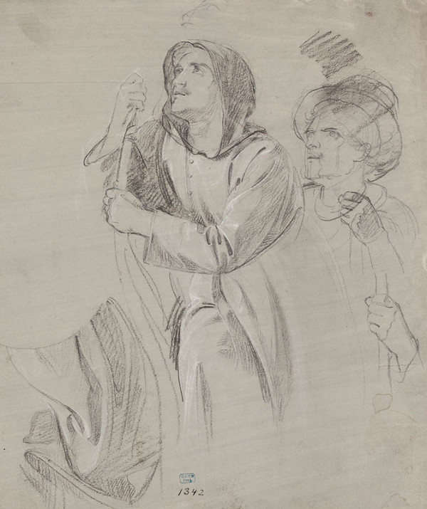František Tkadlík - Study of two pilgrims for the painting Return of Saint Adalbert to His Homeland 