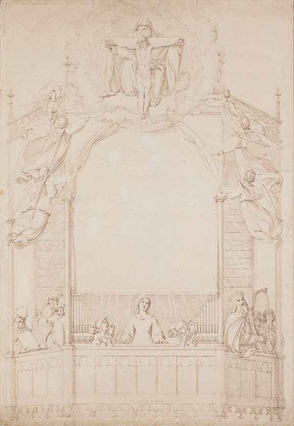 František Tkadlík - Design for the Honourable Diploma of the Society of Friends of Church Music in Bohemia 