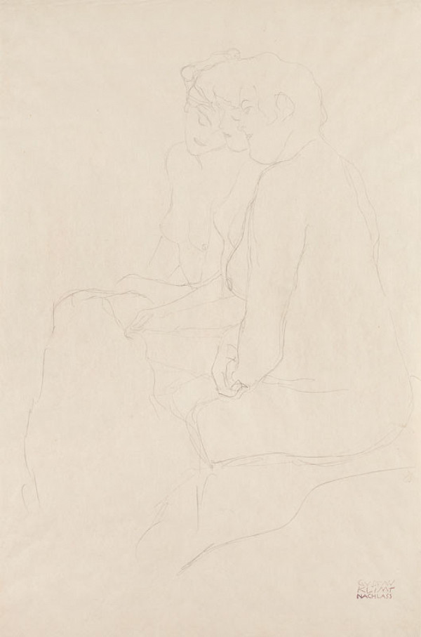 Gustav Klimt - Study of three seated nudes 