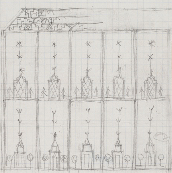 Josef Hoffmann - Design of a lobby for the Skywa-Primavesi villa, Vienna 