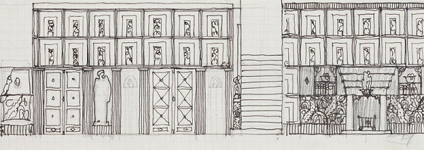 Josef Hoffmann - Design of a lobby for the Skywa-Primavesi villa, Vienna 