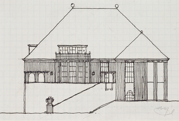 Josef Hoffmann - Preparatory study of the Skywa-Primavesi villa, Vienna 