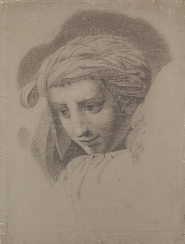 František Tkadlík - Study of a youth’s head from Raphael's Disputa (after a drawing by Josef Bergler) 
