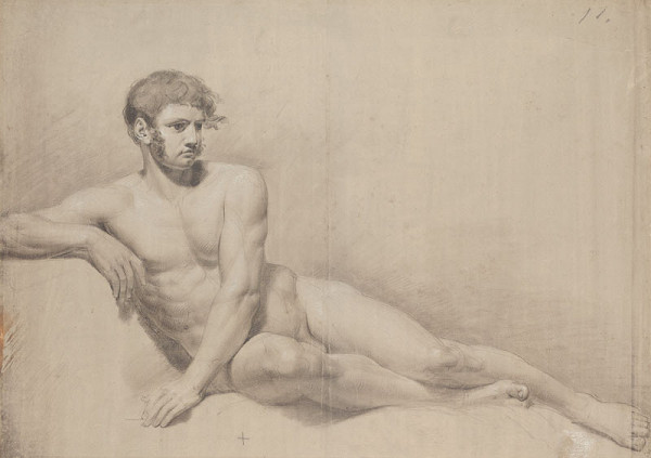František Tkadlík - Semi-Reclining Male Nude 