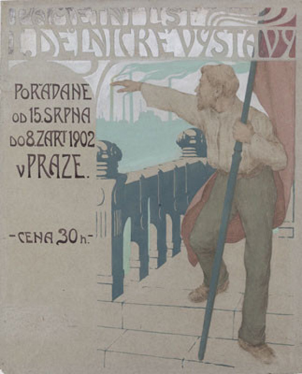 František Kupka - Design for the commemorative sheet of the 1902 Workers’ Exhibition in Prague 