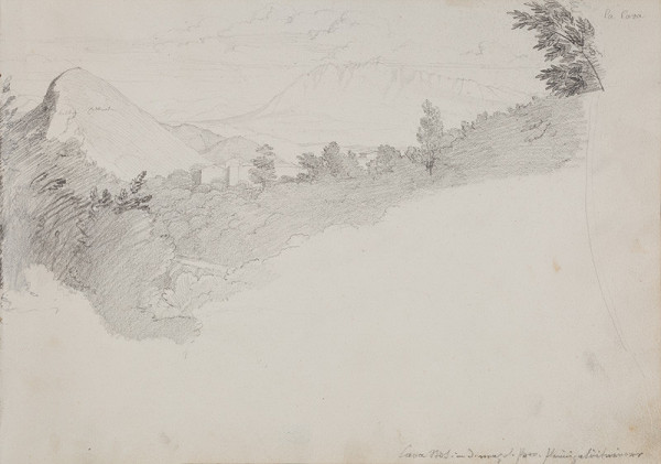 František Tkadlík - Sheet from the Southern Italian Sketchbook - view of Cava de’ Tirreni 