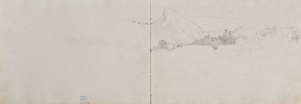 František Tkadlík - Sheet from the Southern Italian Sketchbook - view of Cava de’ Tirreni 