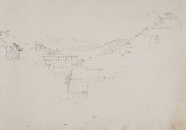 František Tkadlík - Sheet from the Southern Italian Sketchbook - view of Subiaco 