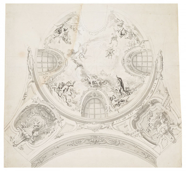 Josef Ignaz Mildorfer - The Vision of Ezekiel - Sketch Design for the Ceiling Fresco in the Capuchin Crypt in Vienna 