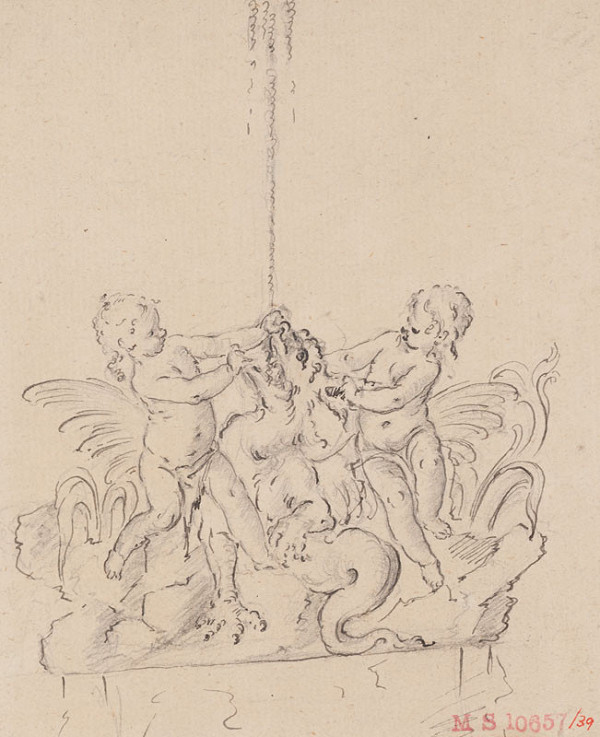 Ignaz Franz Platzer - Fountain with Putti and a Basilisk 