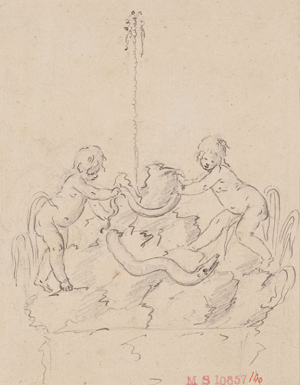 Ignaz Franz Platzer - Fountain with Putti and a Serpent 