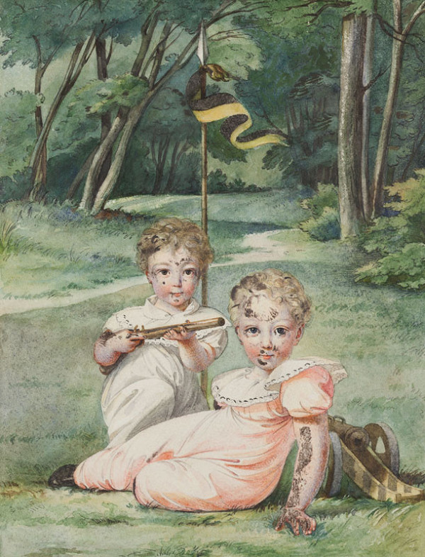 František Tkadlík - Two Children in a Park 