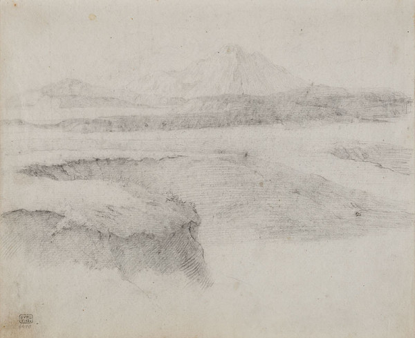 František Tkadlík - Sheet from Sketchbook C - landscape study for the painting Rest on the Flight into Egypt 