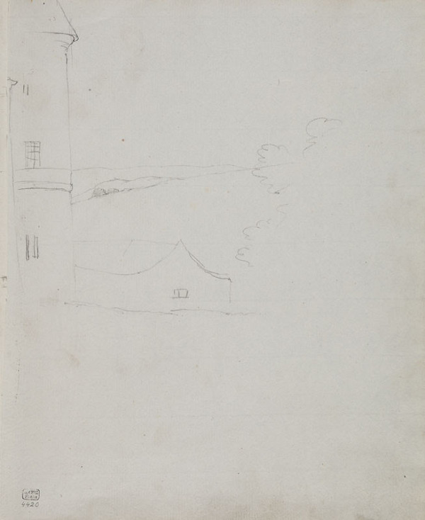 František Tkadlík - Sheet from Sketchbook C - sketch of a building 