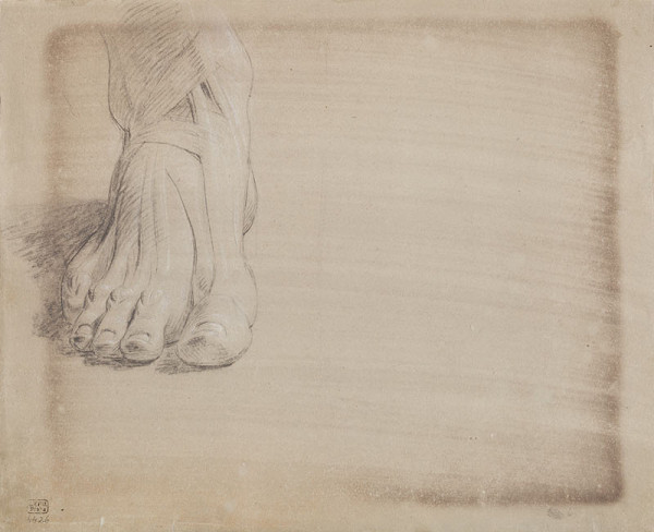 František Tkadlík - Sheet from Sketchbook C - study of leg musculature for the drawing The Sacrifice of Cain and Abel 