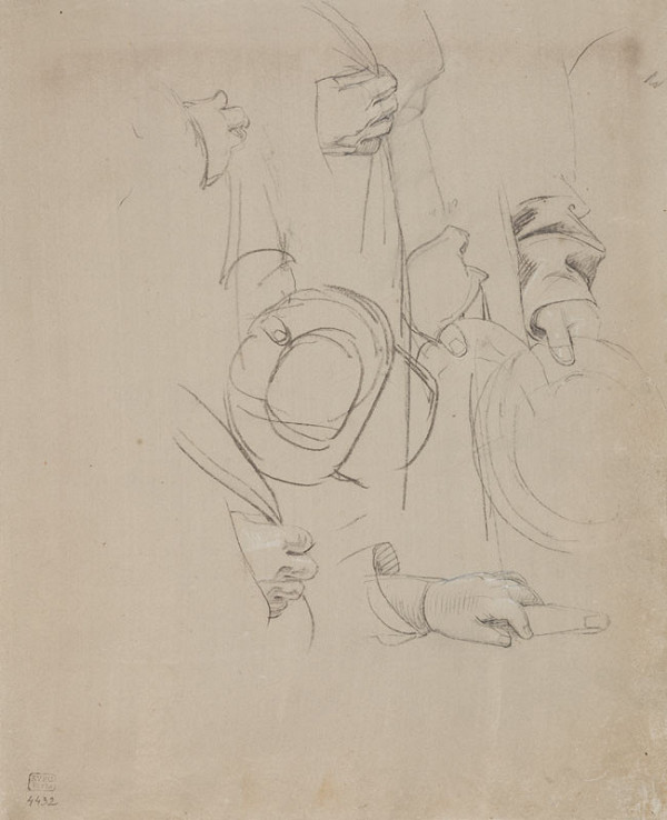 František Tkadlík - Sheet from Sketchbook C - study for the Portrait of Josef Dobrovský 