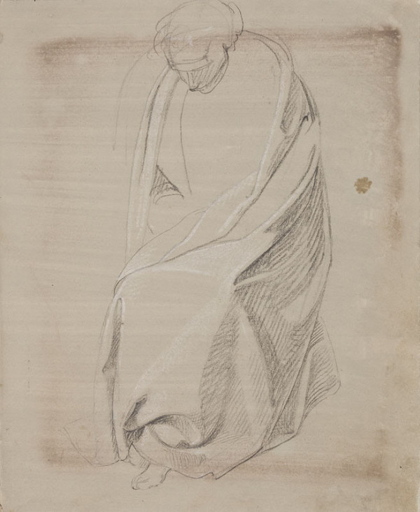 František Tkadlík - Sheet from Sketchbook C - study of a sitting figure 