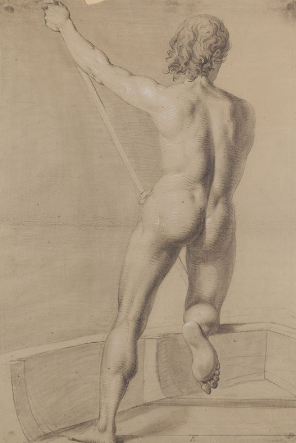 František Tkadlík - Study of a Male Nude (Study of a Male Nude in a Boat) 