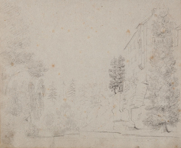 František Tkadlík - Sheet from Sketchbook A - Lohmen Castle in Saxon Switzerland 