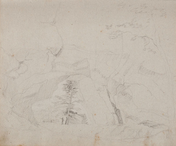 František Tkadlík - Sheet from Sketchbook A - Pravčická Brána rock formation 