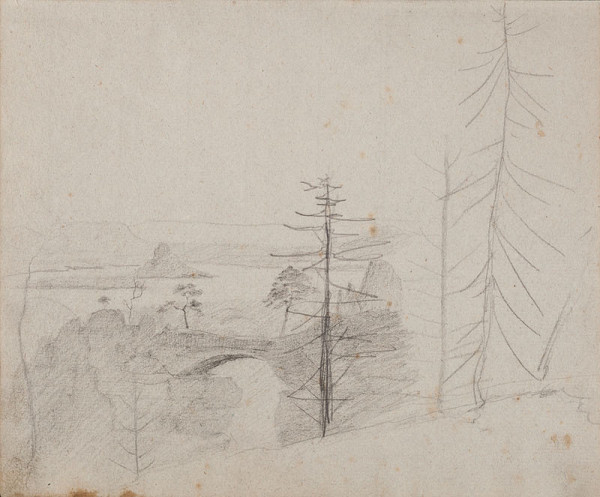 František Tkadlík - Sheet from Sketchbook A - Pravčická Brána rock formation 