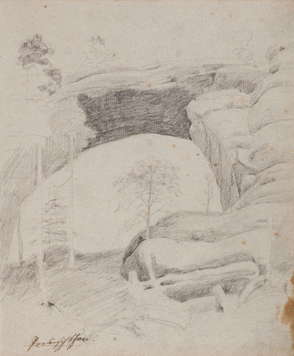 František Tkadlík - Sheet from Sketchbook A - Pravčická Brána rock formation 