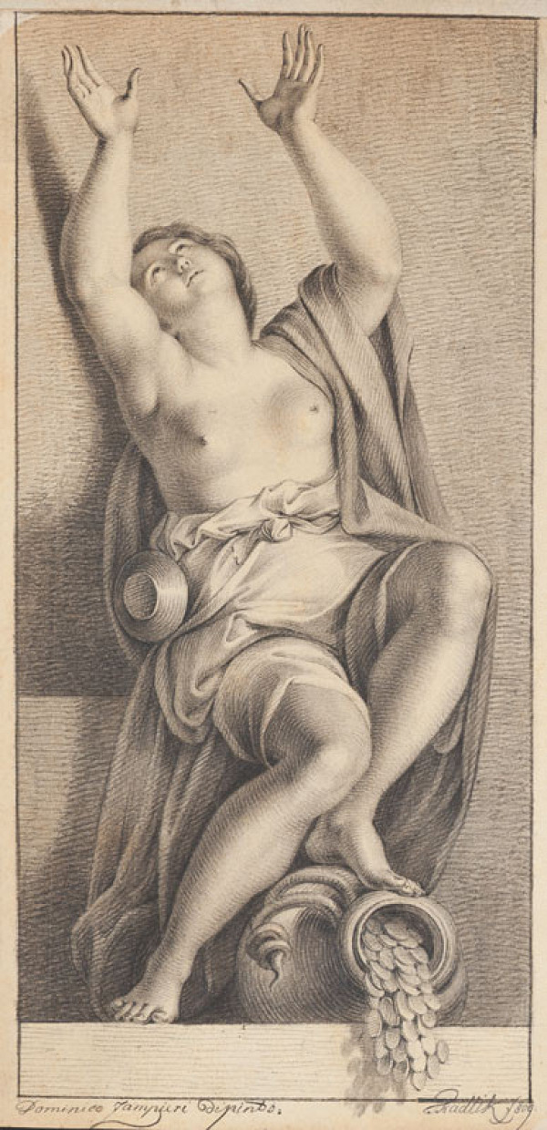 František Tkadlík - Allegorical Female Figure (after a painting by Domenico Zampieri) 