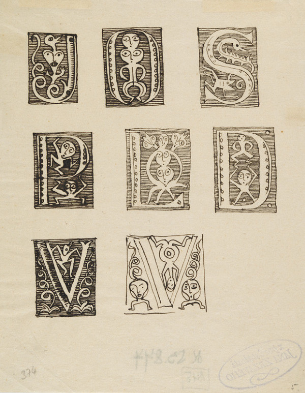 Jan Zrzavý - Study for the chapter initials to Jeník’s Tales by Jan Zrzavý 