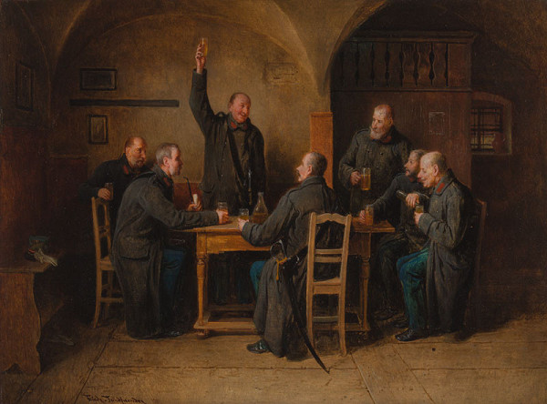 Friedrich Friedländer - Invalids in a Wine Cellar 