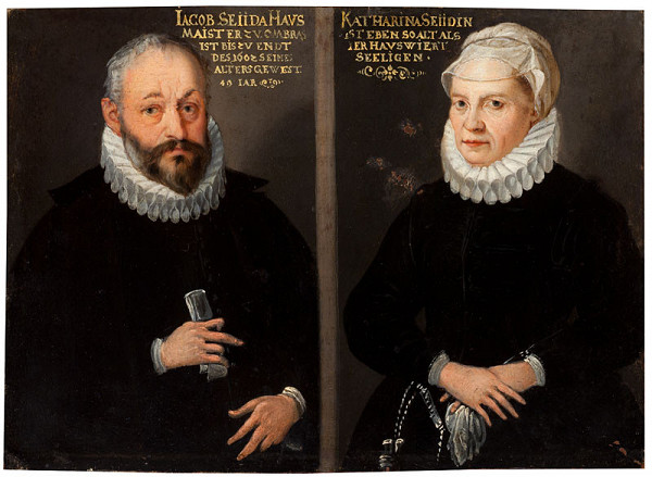 Austrian School (1602) - Double Portrait of Iacob Seiida and His Wife Katharina 