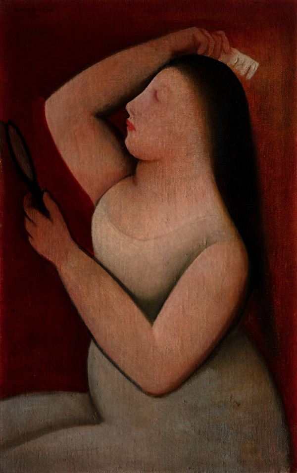 Rudolf Kremlička - Girl Combing her Hair 