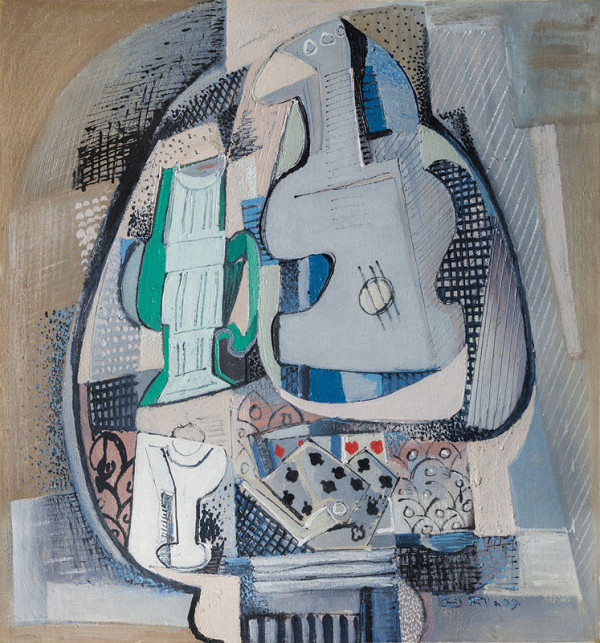 Emil Filla - Still Life with Guitar and Cards 