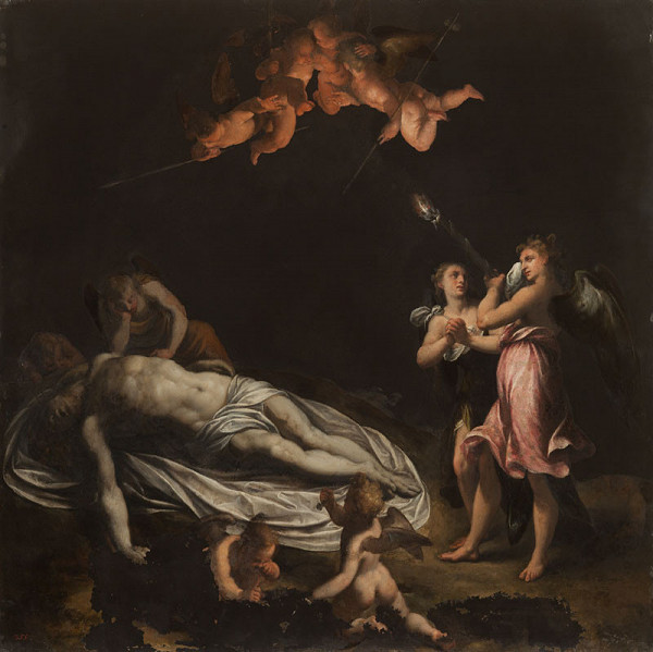 Felice Brusasorzi (actual name Felice Riccio) - Christ Mourned by Angels 