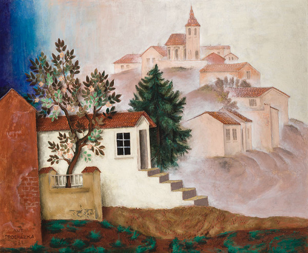 Antonín Procházka - Village with a Church 