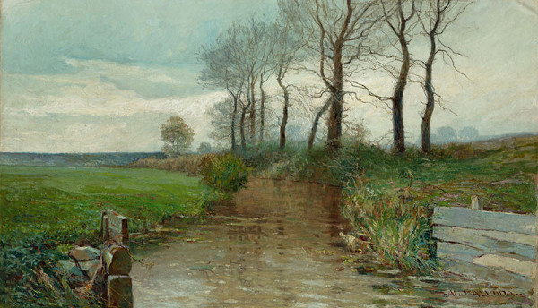 Alois Kalvoda - Alder Trees and Stream 