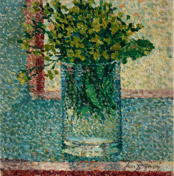 Jan Zrzavý - Flowers on the Window (Still Life with Glass) 