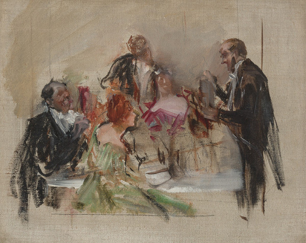 Vojtěch Bartoněk - Party at a Table, study 