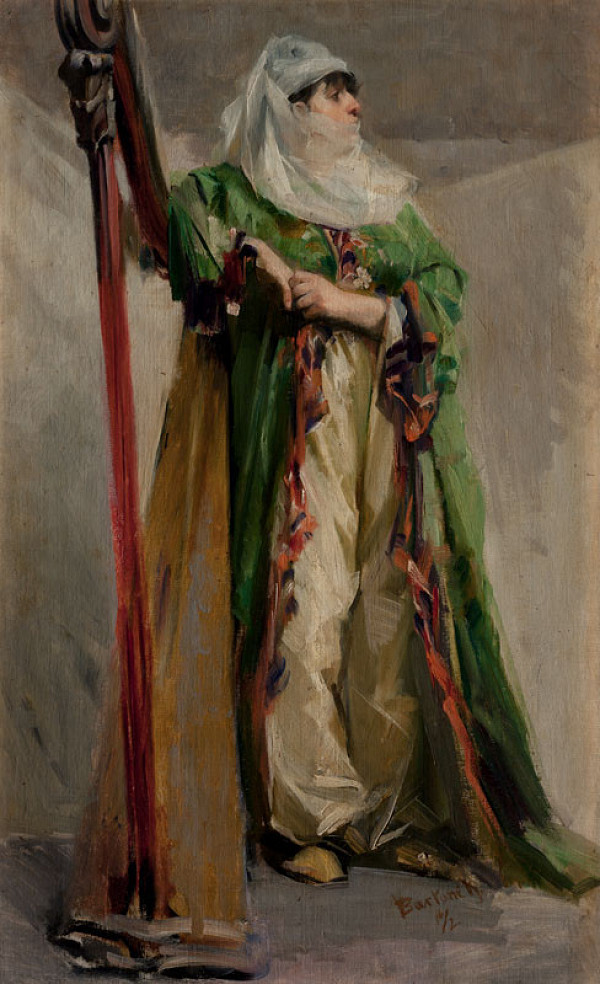 Vojtěch Bartoněk - Study of an Oriental Woman with Harp 