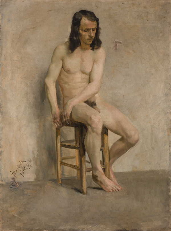 Vojtěch Bartoněk - Study of a Seated Male Nude 
