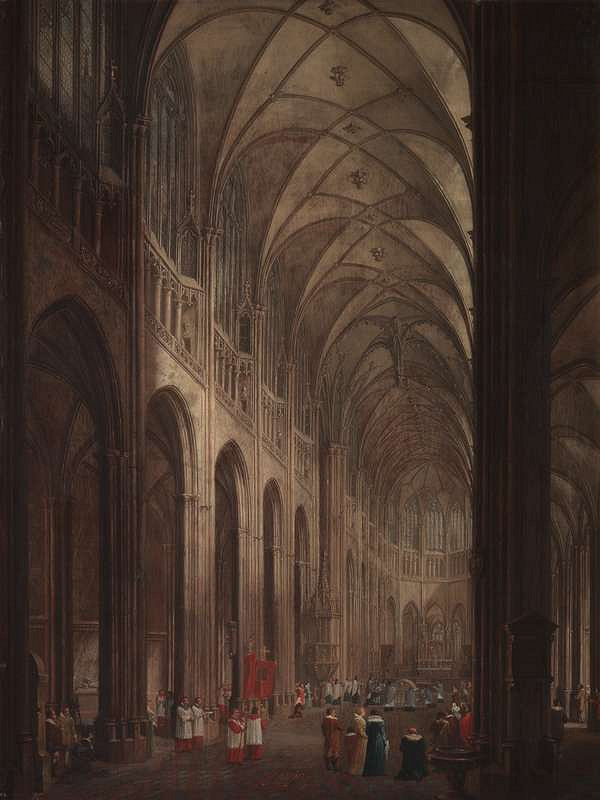 Ludvík Kohl - Interior of St. Vitus Cathedral in Prague 