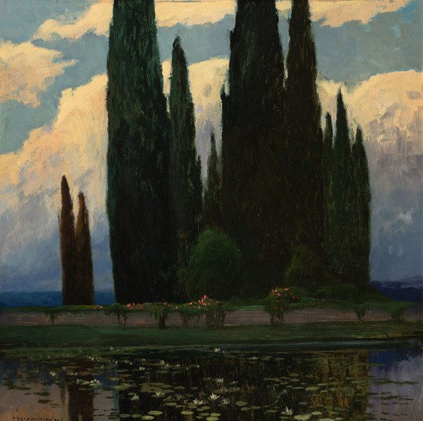 Ferdinand Engelmüller - Cemetery with Cypress Trees 
