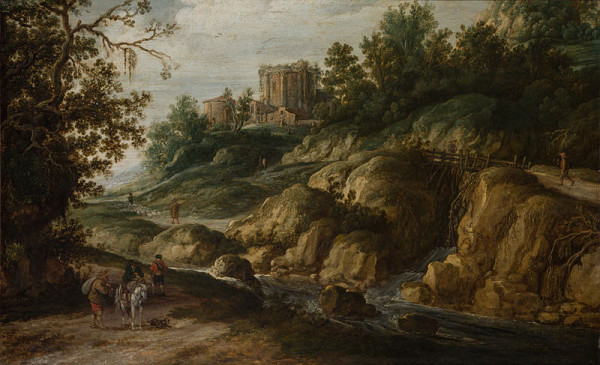 Esaias van de Velde - Landscape with Ancient Round Temple 