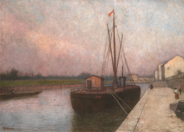Jakub Schikaneder - Canal with Ship 